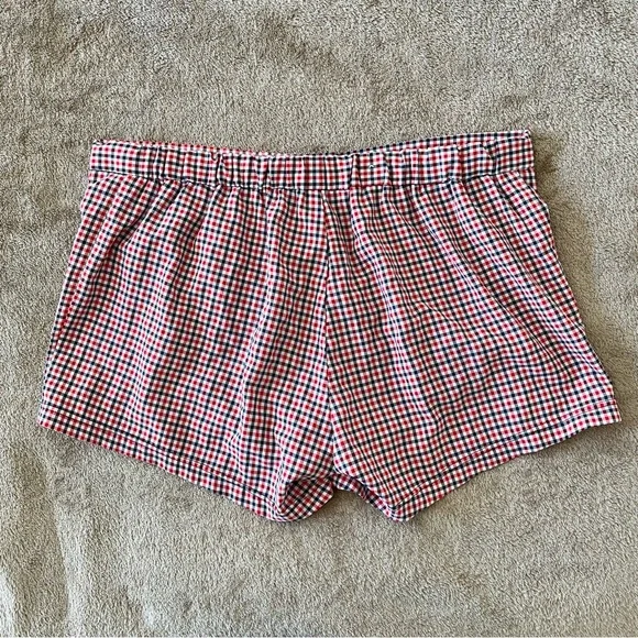 Men's Red & White Gingham Swim Trunks - Picture 3 of 5